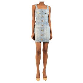 Balmain Blaues Denim-Minikleid - size UK 8 Blau