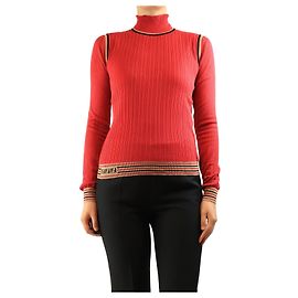 Fendi Feinstrickpullover rot - size UK 10 Rot