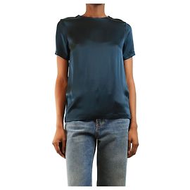 Autre Marque Midnight blue satin top - size UK 8 Blue