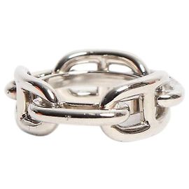 Hermès Carré Silver Regate 90 ring Argenté