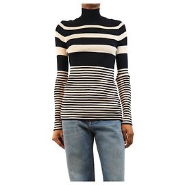 Moncler Haut à manches longues à rayures bleu marine - taille S Bleu Marine