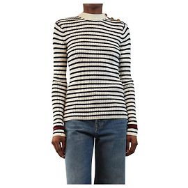 Max Mara Pull rayé bleu marine et blanc - taille XS Bleu Marine