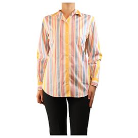 Loro Piana Multicolour striped cotton shirt - size UK 10 Multiple colors