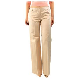 Chloé Pantaloni classici in cotone beige - size UK 12 Altro