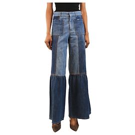 Autre Marque Blue flared patchwork jeans - size UK 6 Blue