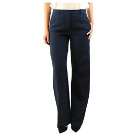 Loro Piana Pantaloni in misto seta e lana blu navy - size UK 12 Blu navy