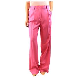 Msgm Pink pleated wool trousers - size UK 10 Pink
