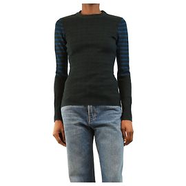 Victoria Beckham Top de malha às riscas azuis - size S Azul