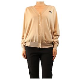 Miu Miu Cardigan en cachemire logo neutre - size UK 12 Autre