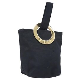 Céline CELINE Circle Pouch Canvas Black Gold Andere