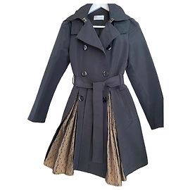 Red Valentino Trenchcoat aus schwarzem Polyester mit Tüll Schwarz