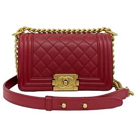Borsa a tracolla 2-way Chanel Boy Chanel Matelassé in rosso Rosso