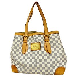 Sac Tote Louis Vuitton Damier Azur Hampstead MM Blanc