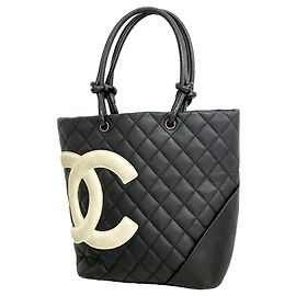 Chanel Cambon Lambskin Tote Bag Black