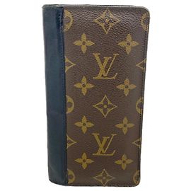 Carteira Longa Louis Vuitton Monogram Macassar Marrom Preto