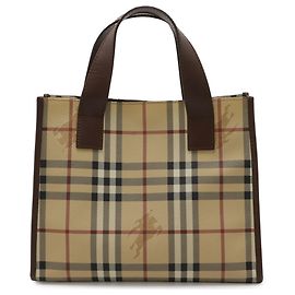 Bolso de mano/Bolso tote Burberry Nova Check Castaño Negro Beige Burdeos