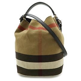 Burberry Ashby Medium Hobo Nova Check Shoulder Bag Brown Black Red