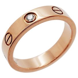 Cartier Mini Love Ring in 18K Pink Gold with Diamond Other