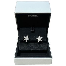 Orecchini Chanel Star con diamanti Argento