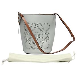 Sac à épaule Loewe en cuir de veau gris Marron