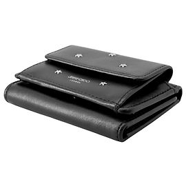 Portefeuille tri-fold à clous Jimmy Choo Nemo Noir