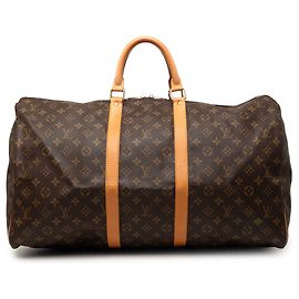 Louis Vuitton Brown Monogram Keepall 55 Marron