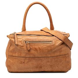 Borsa Pandora Givenchy marrone in pelle di pecora stropicciata Medium Marrone Cammello