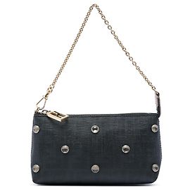 Pochette Fendi Spalmati con catena e borchie nera Nero