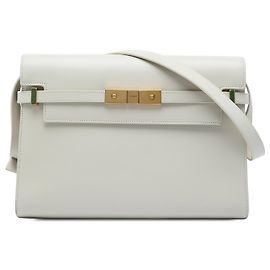 Autre Marque Sac à épaule Manhattan Saint Laurent en cuir de veau lisse blanc, taille Medium Blanc Blanc cassé
