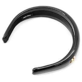 Serre-tête Miu Miu en cuir verni noir Noir