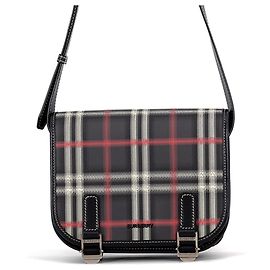 Burberry Schultertasche mit Check-Muster Schwarz Rot