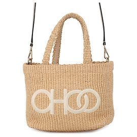 Bolso Jimmy Choo de rafia y cuero beige Beige
