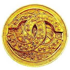 Chanel Women's Brooch - Coco Mark Circle Golden