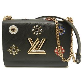 Bolsa de Ombro Louis Vuitton Epi Twist MM Noir Preto