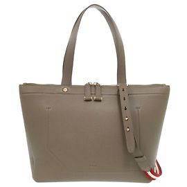 Bally Leder 2-Way Tote Bag Greige Grau
