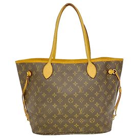 Louis Vuitton Monogram Neverfull MM Tote Bag Braun
