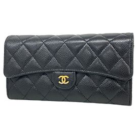 Portefeuille long Chanel Matelassé Noir