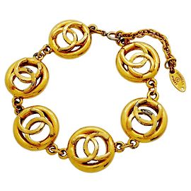 Bracelet à breloques plaqué or Chanel Doré