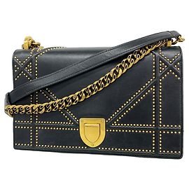 Borsa a tracolla Christian Dior in pelle nera Nero