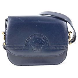 Borsa a tracolla Versace Vintage Medusa Logo Blu navy