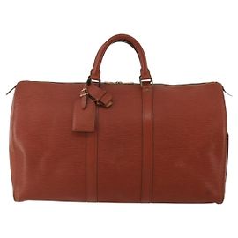 mala Louis Vuitton Keepall em couro Epi 50 Marrom