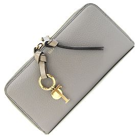 Cartera larga Chloé de piel gris Castaño