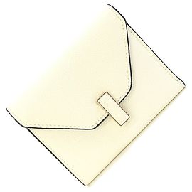 Carteira tri-fold Valextra Iside Branco