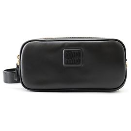 Miu Miu Black Leather Waist Bag Black