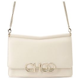 Bolso de hombro con cadena de cuero blanco Jimmy Choo Blanco