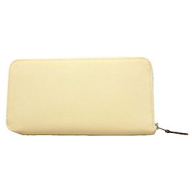 Hermès Carteira longa de seda Hermes Azap Branco
