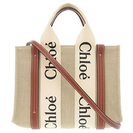 Sac cabas Chloé 2-Way Woody Small Beige