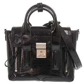 Autre Marque 3.1 Phillip Lim PASHLI Handtasche aus schwarzem Lackleder Schwarz