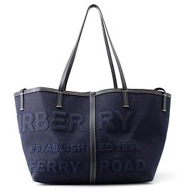 Borsa Tote Burberry Mini Beach Horseferry Canvas Nero