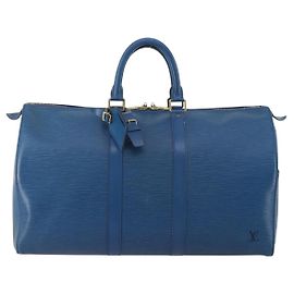 Bolso Louis Vuitton Keepall de piel Epi 45 Azul